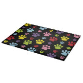 Farbige Paws, Muster, Paw Prints, Hundeschrauben Schneidebrett (Ecke)