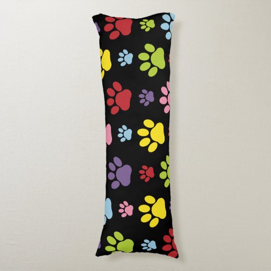 Farbige Paws, Muster, Paw Prints, Hundeschrauben Seitenschläferkissen (Vorderseite Vertikal)