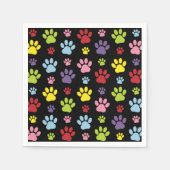 Farbige Paws, Muster, Paw Prints, Hundeschrauben Serviette (Vorderseite)