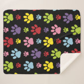 Farbige Paws, Muster, Paw Prints, Hundeschrauben Sherpadecke (Vorderseite (Horizontal))