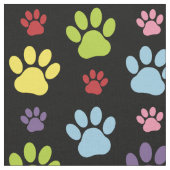 Farbige Paws, Muster, Paw Prints, Hundeschrauben Stoff (Nahaufnahme)