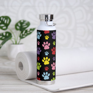 Farbige Paws, Muster, Paw Prints, Hundeschrauben Trinkflasche