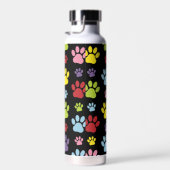 Farbige Paws, Muster, Paw Prints, Hundeschrauben Trinkflasche (Rechts)