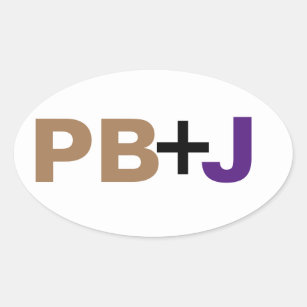 Farbige PB+J Ovaler Aufkleber