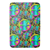 Farbige PEACE nahtlose Muster + Ihre Ideen Badematte (Vorderseite Vertikal)