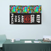 Farbige PEACE nahtlose Muster + Ihre Ideen Banner (Messeveranstaltung)