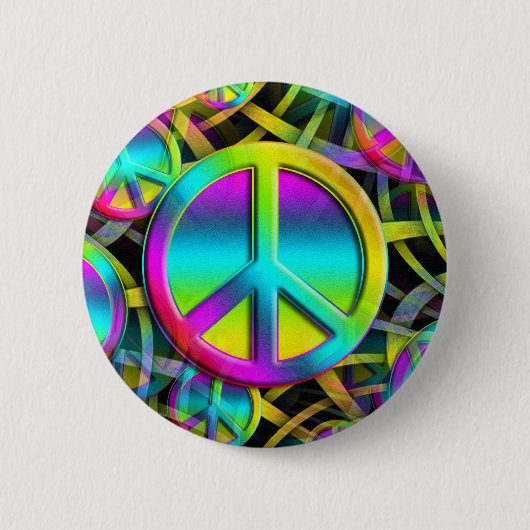 Farbige PEACE nahtlose Muster + Ihre Ideen Button (Vorderseite)