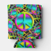 Farbige PEACE nahtlose Muster + Ihre Ideen Dosenkühler (Rückseite)