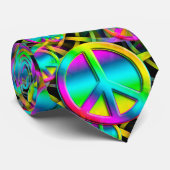 Farbige PEACE nahtlose Muster + Ihre Ideen Krawatte (Gerollt)