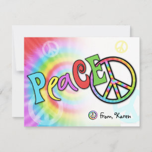Farbige PEACE Note Card Mitteilungskarte