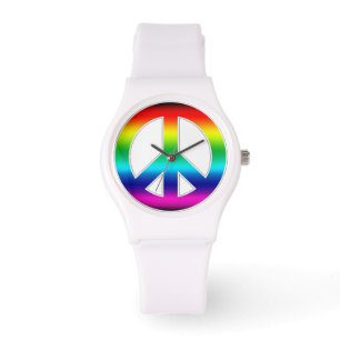 Farbige Peace Sign Watch Armbanduhr