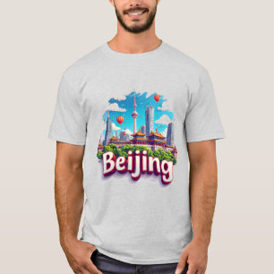 Farbige Pekinger Stadtsilhouette T-Shirt