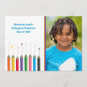 Farbige Pencils Jugend Grad Foto Ankündigung