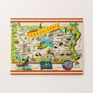 Farbige Pennsylvania 11x14 Kartenschachtel Puzzle