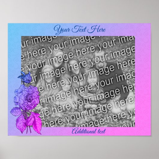 Farbige Peony Blume Personalisiert Fügen Sie Ihr F Poster (Vorne)