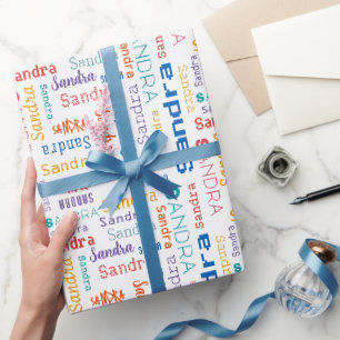 Farbige Personalisierte 6-Buchstaben-Name Kinder G Geschenkpapier