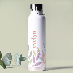 Farbige personalisierte blättrige Name Trinkflasche