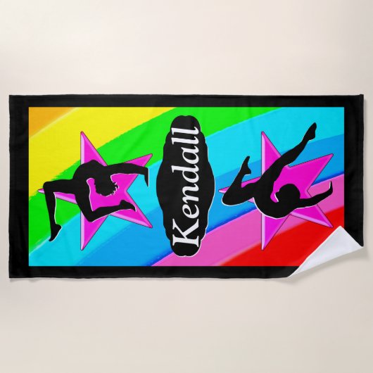 FARBIGE PERSONALISIERTE GYMNASTICS-STRANDSTADT STRANDTUCH (Vorderseite)