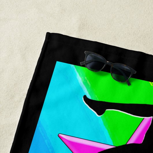 FARBIGE PERSONALISIERTE GYMNASTICS-STRANDSTADT STRANDTUCH (Beispiel)