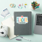 Farbige personalisierte Lehrerschild Aufkleber (iPad Hülle)