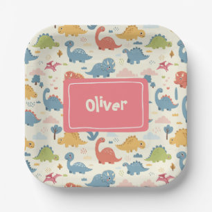 Farbige personalisierte Muster mit spielerischen D Pappteller