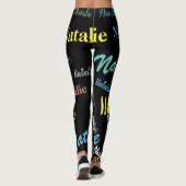 Farbige Personalisierte Namenstypografie-Muster Leggings (Rückseite)