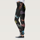 Farbige Personalisierte Namenstypografie-Muster Leggings (Links)