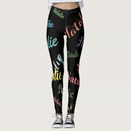 Farbige Personalisierte Namenstypografie-Muster Leggings
