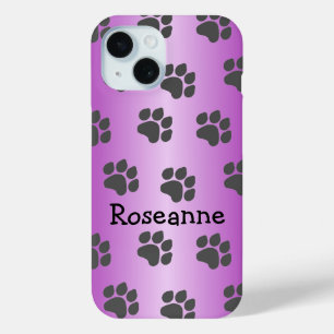 Farbige, Personalisierte Paw Prints Design Lila Case-Mate iPhone Hülle