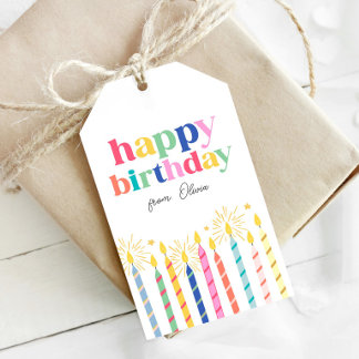 Farbige persönliche Geburtstags-Geschenkanhänger Geschenkanhänger