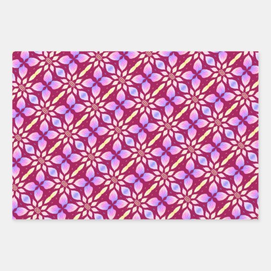 Farbige Petalen Geschenkpapier Set (Vorderseite 2)