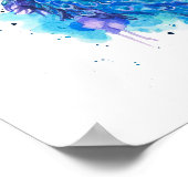 Farbige Pfauen-Aquarell-Kunst Poster (Ecke)
