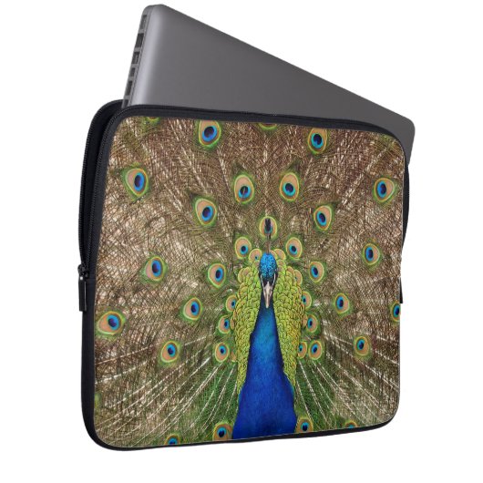 Farbige Pfauendruckbuchse Laptopschutzhülle (Vorne Rechts)