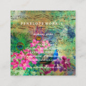 Farbige Pfauenkollage Makeup Artist Square Quadratische Visitenkarte (Rückseite)