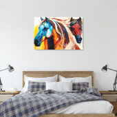 Farbige Pferde Lebendige Kunst Leinwanddruck (Insitu (Schlafzimmer))