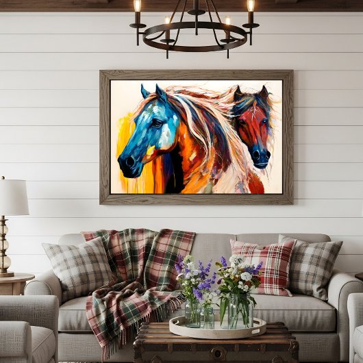 Farbige Pferde Lebendige Kunst Poster