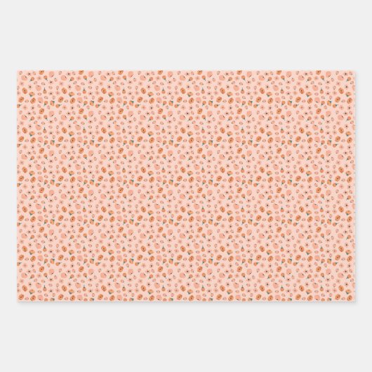 Farbige Pfirsichblüte Geschenkpapier Set (Vorderseite 3)