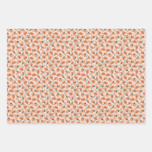 Farbige Pfirsichblüte Geschenkpapier Set (Vorderseite 2)