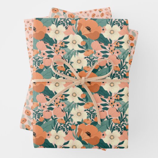 Farbige Pfirsichblüte Geschenkpapier Set (Beispiel)