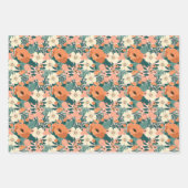 Farbige Pfirsichblüte Geschenkpapier Set (Vorderseite)