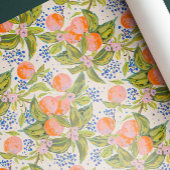 Farbige Pfirsiche mit Blume Geschenkpapier