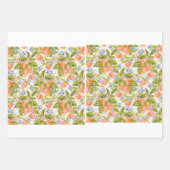 Farbige Pfirsiche mit Blume Geschenkpapier Set (Vorderseite 3)
