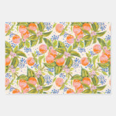 Farbige Pfirsiche mit Blume Geschenkpapier Set (Vorderseite 2)