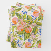 Farbige Pfirsiche mit Blume Geschenkpapier Set (Beispiel)