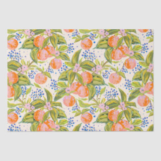 Farbige Pfirsiche mit Blume Seidenpapier