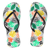 Farbige Pflanze und Punkte Flip Flops Badesandalen (Fußbett)