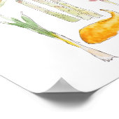 Farbige Pflanzenfarbe und Aquarellfarben Poster (Ecke)