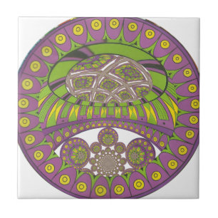 Farbige Pflaume Gelbe Spitze dekoratives ethnische Fliese