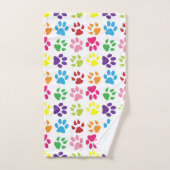 Farbige Pfoten, Hundepfoten, Katzenpaws Badhandtuch Set (Handtuch)