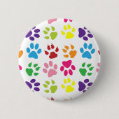 Farbige Pfoten, Hundepfoten, Katzenpaws Button (Vorderseite)